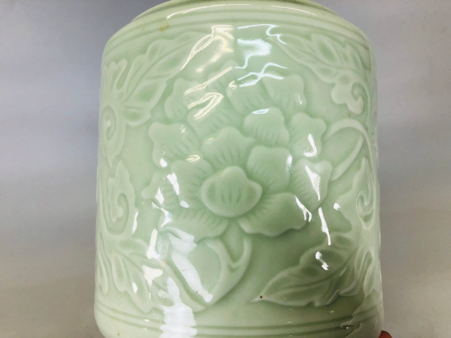 Y6556 [VIDEO] MIZUSASHI Celadon water pot Japan Tea Ceremony utensils container jar