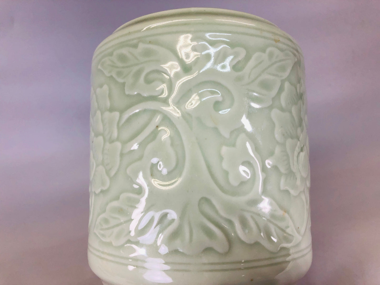 Y6556 [VIDEO] MIZUSASHI Celadon water pot Japan Tea Ceremony utensils container jar