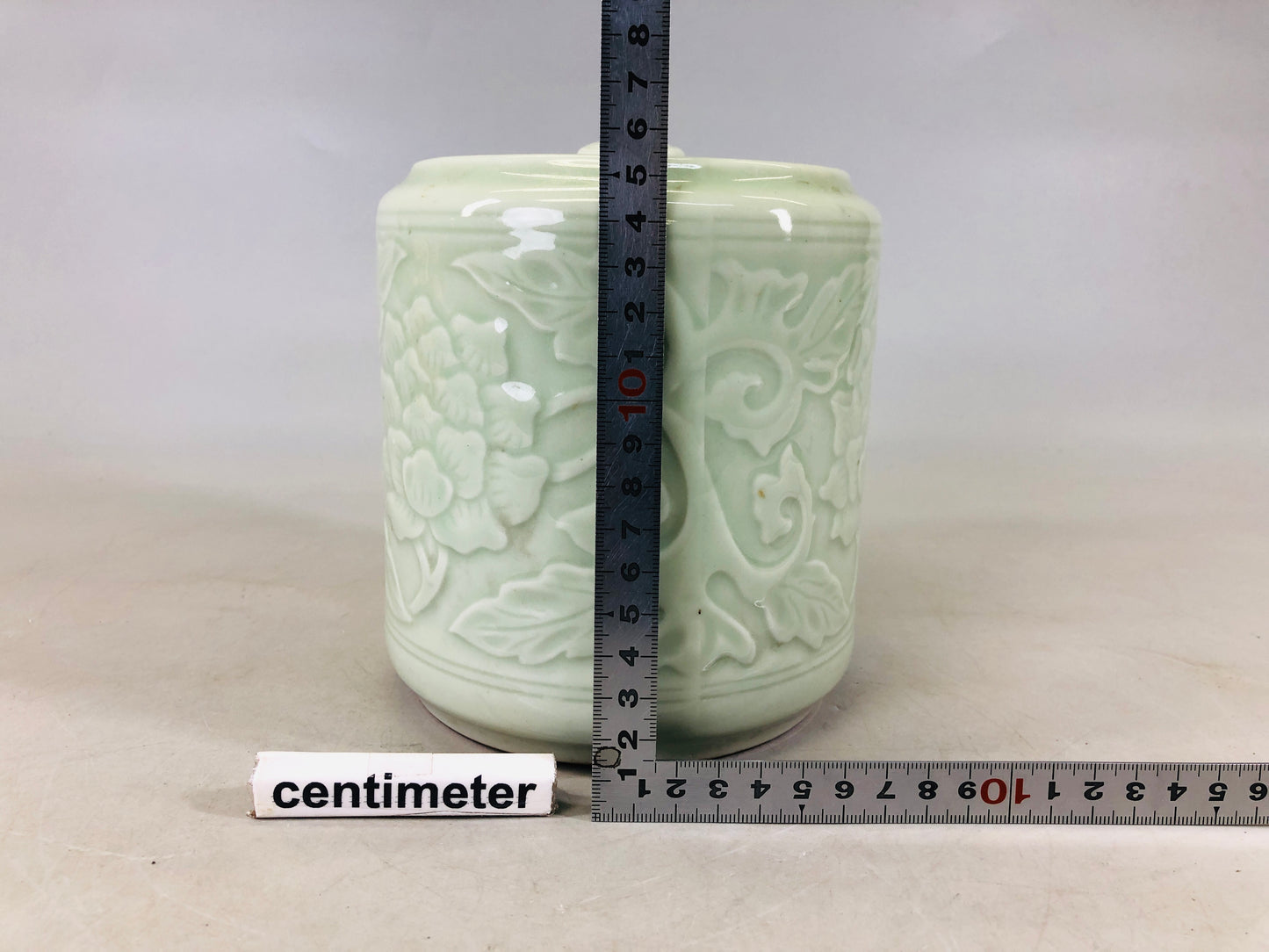 Y6556 [VIDEO] MIZUSASHI Celadon water pot Japan Tea Ceremony utensils container jar