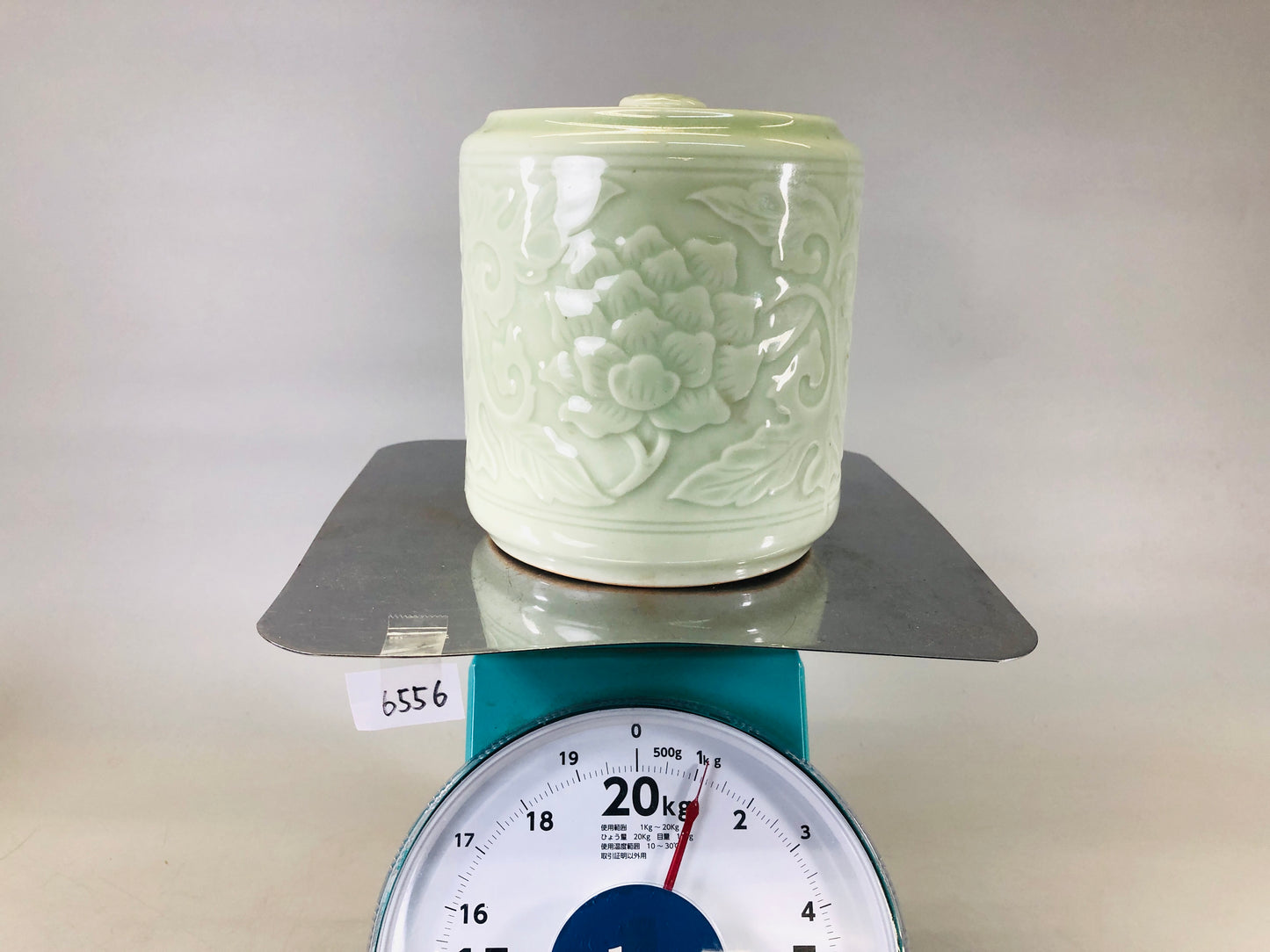 Y6556 [VIDEO] MIZUSASHI Celadon water pot Japan Tea Ceremony utensils container jar