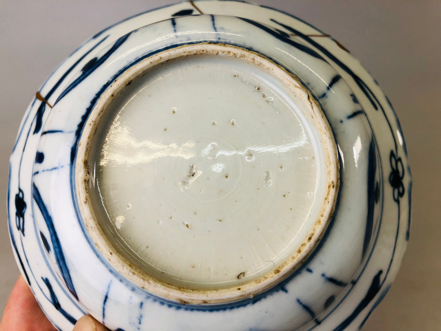 Y6567 [VIDEO] DISH Underglaze blue kintsugi plate bowl China Chinese art antique pottery