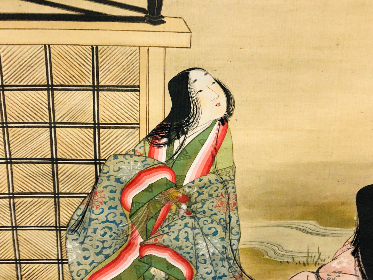 Y6599 [VIDEO] KAKEJIKU Cherry blossom Women signed Japan antique hanging scroll decor