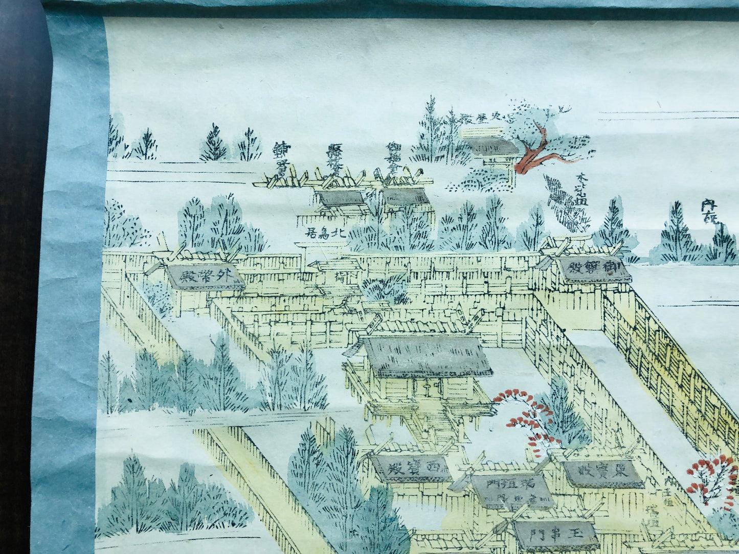 Y6601 [VIDEO] KAKEJIKU Old map Ise Jingu shrine Japan antique hanging scroll decor art