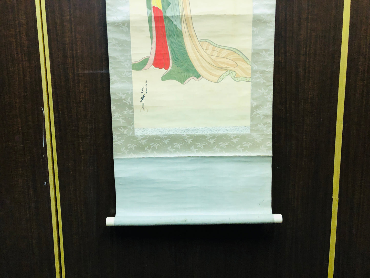 Y6602 [VIDEO] KAKEJIKU Beautiful woman signed Japan antique hanging scroll art interior