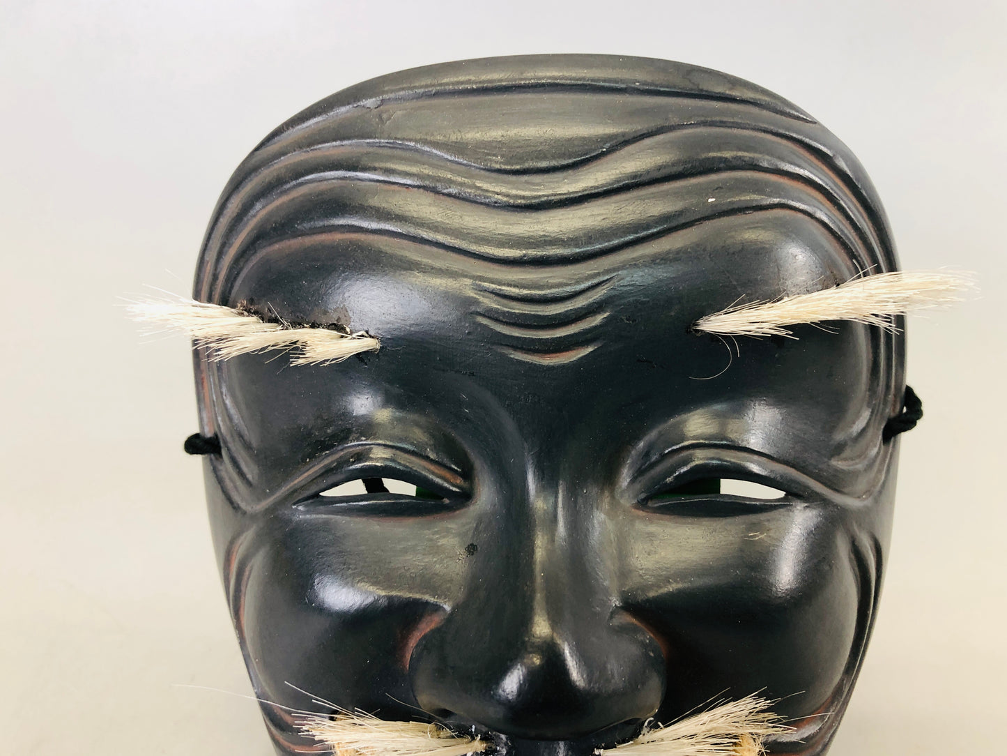 Y6639 [VIDEO] NOH MASK wood carving Kokushikijo signed Japan antique omen interior decor