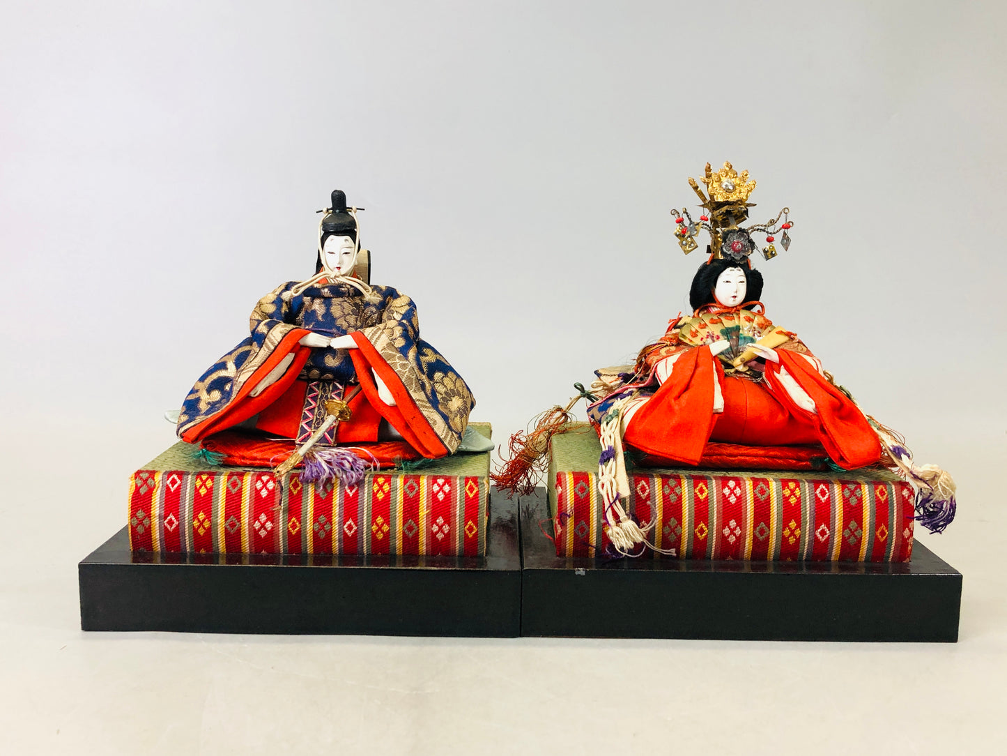 Y6671 [VIDEO] NINGYO Hina doll box Japanese figure figurine Japan antique interior decor