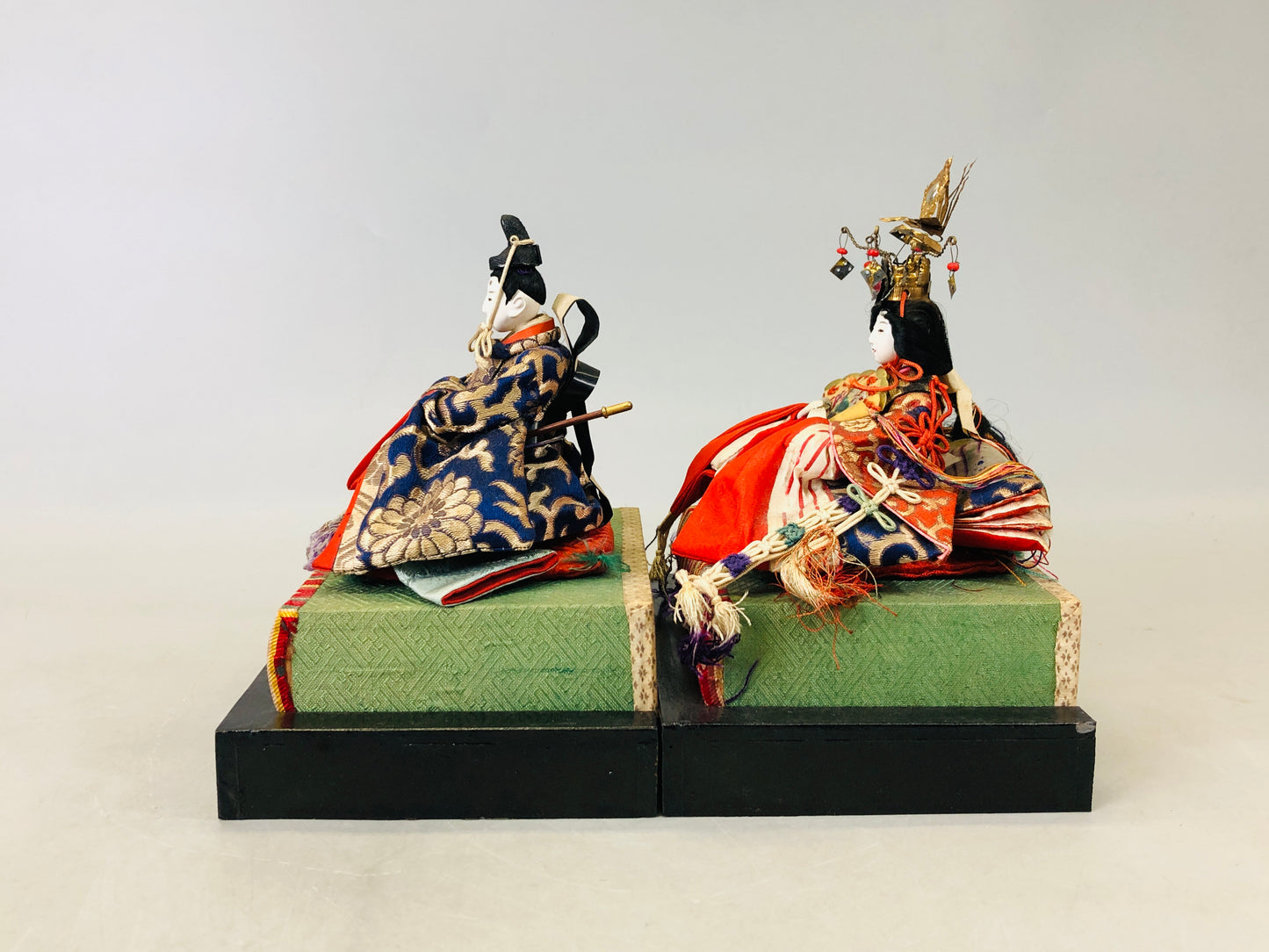 Y6671 [VIDEO] NINGYO Hina doll box Japanese figure figurine Japan antique interior decor