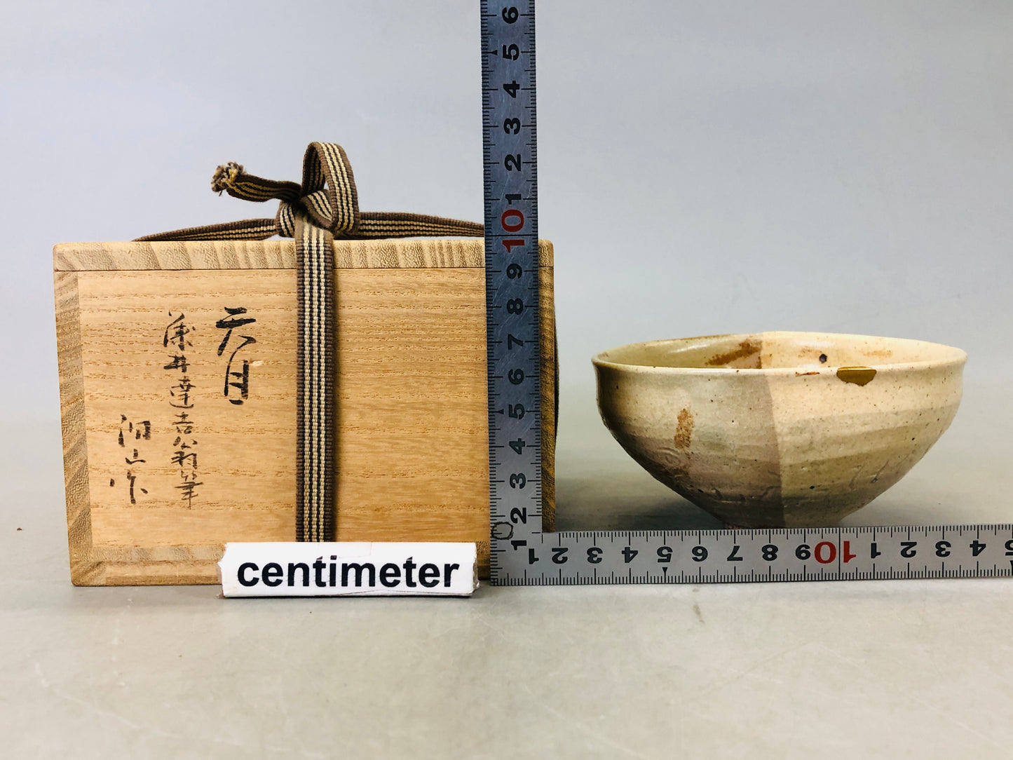 Y6672 [VIDEO] CHAWAN Tenmoku bowl kintsugi signed box Japan antique tea ceremony pottery