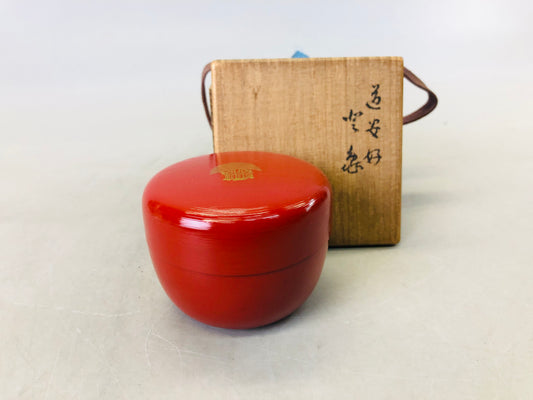 Y6674 [VIDEO] NATUME Makie Caddy container signed box Japan Tea Ceremony utensil antique