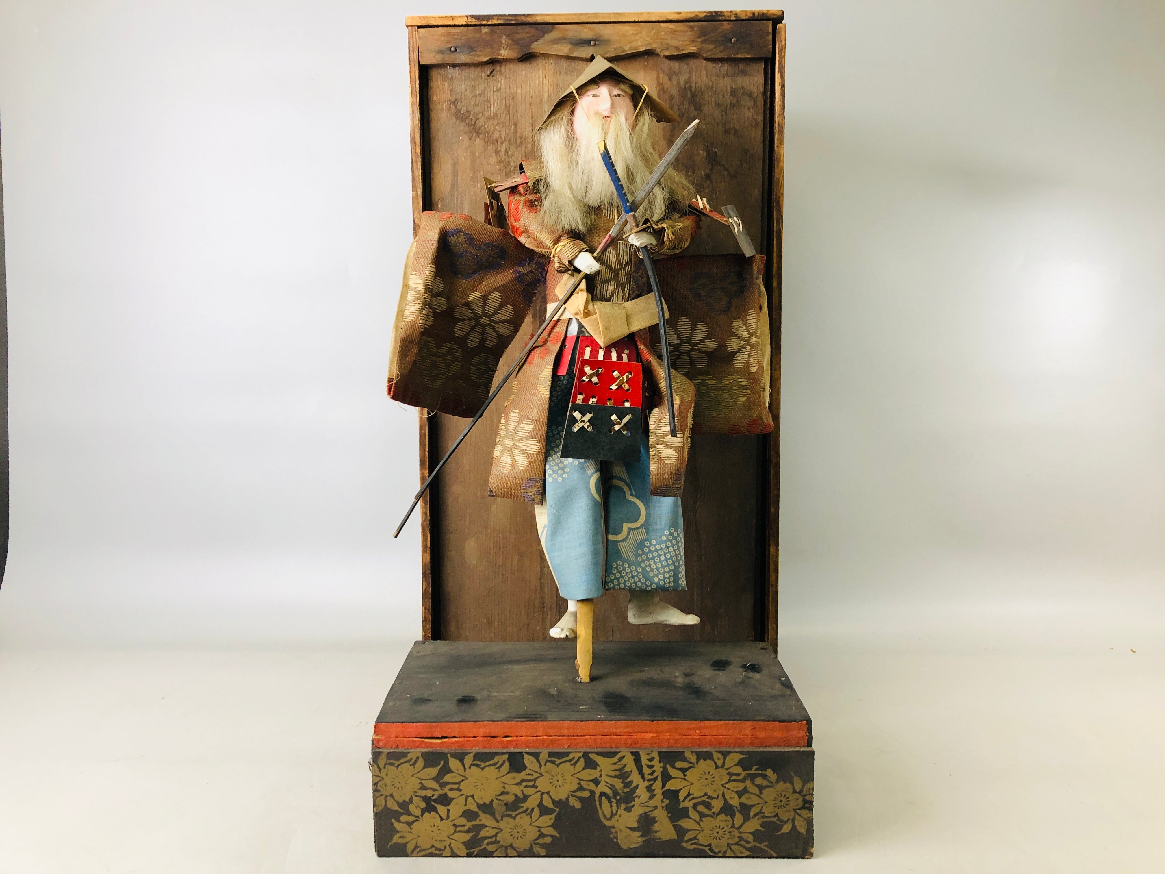 Y6676 [VIDEO] NINGYO Kimekomi doll White haired Samurai figurine