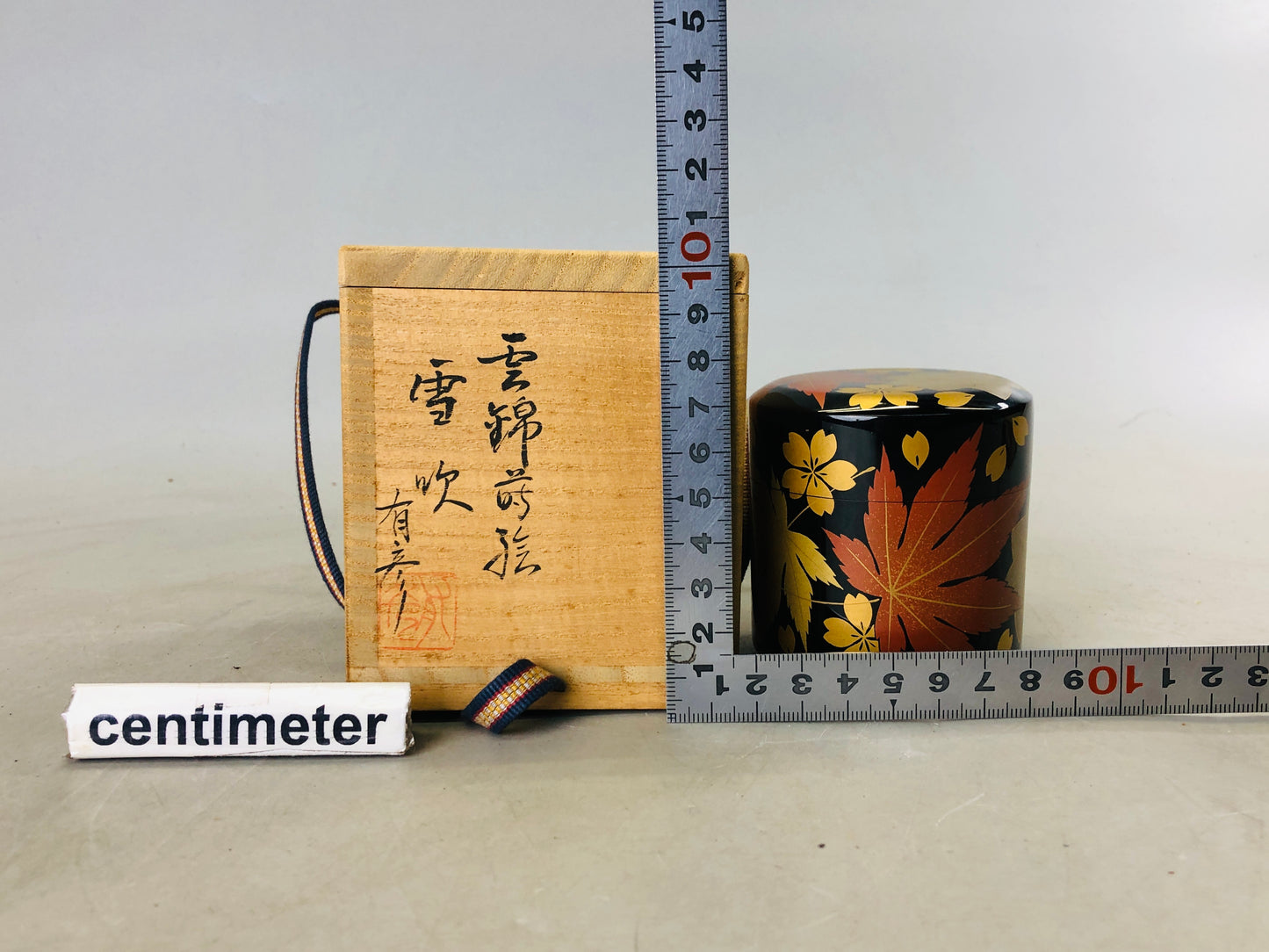 Y6737 [VIDEO] NATUME Makie Caddy container signed box Japan Tea Ceremony antique case