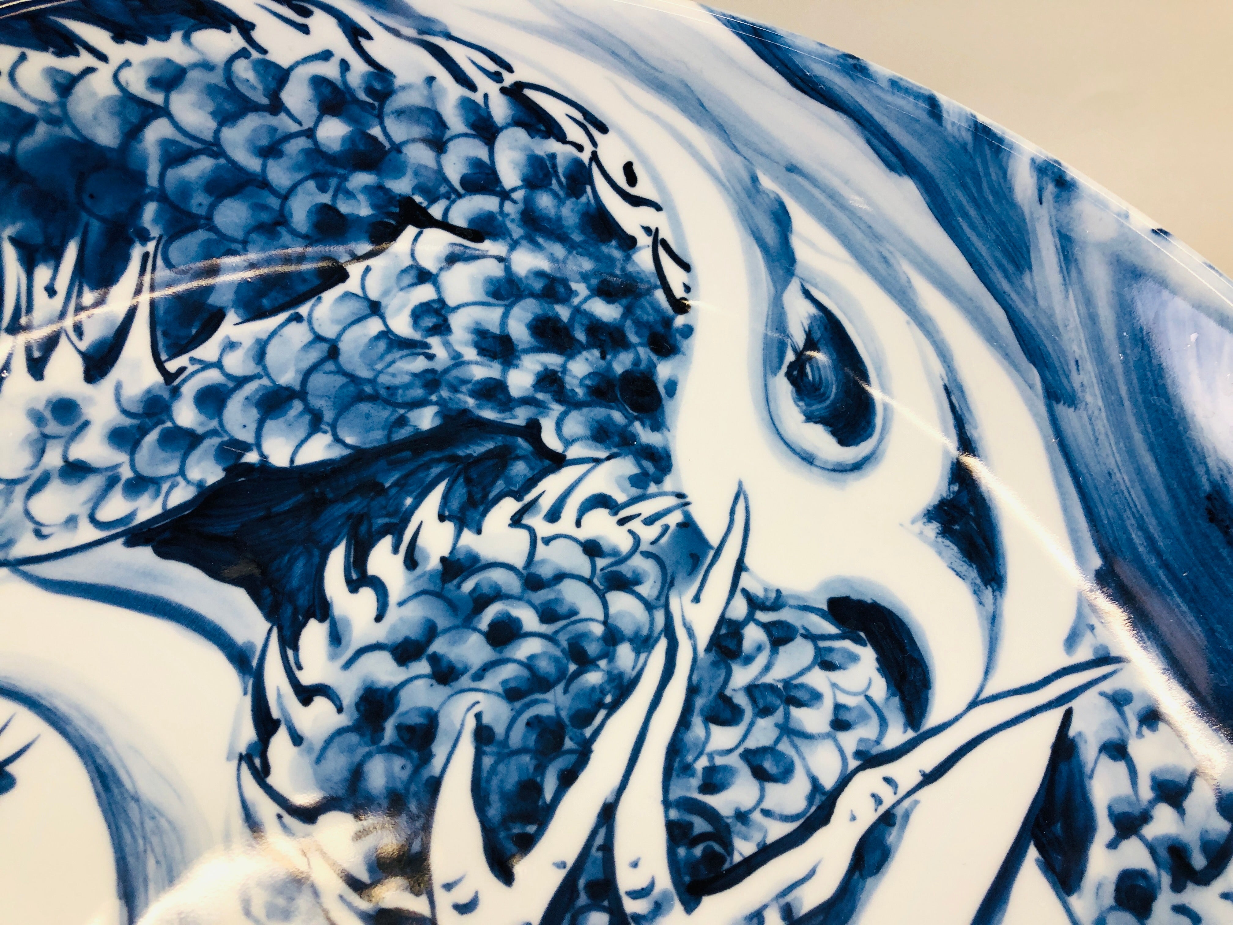 Y6755 [VIDEO] DISH Ceramic Dragon plate platter Japan