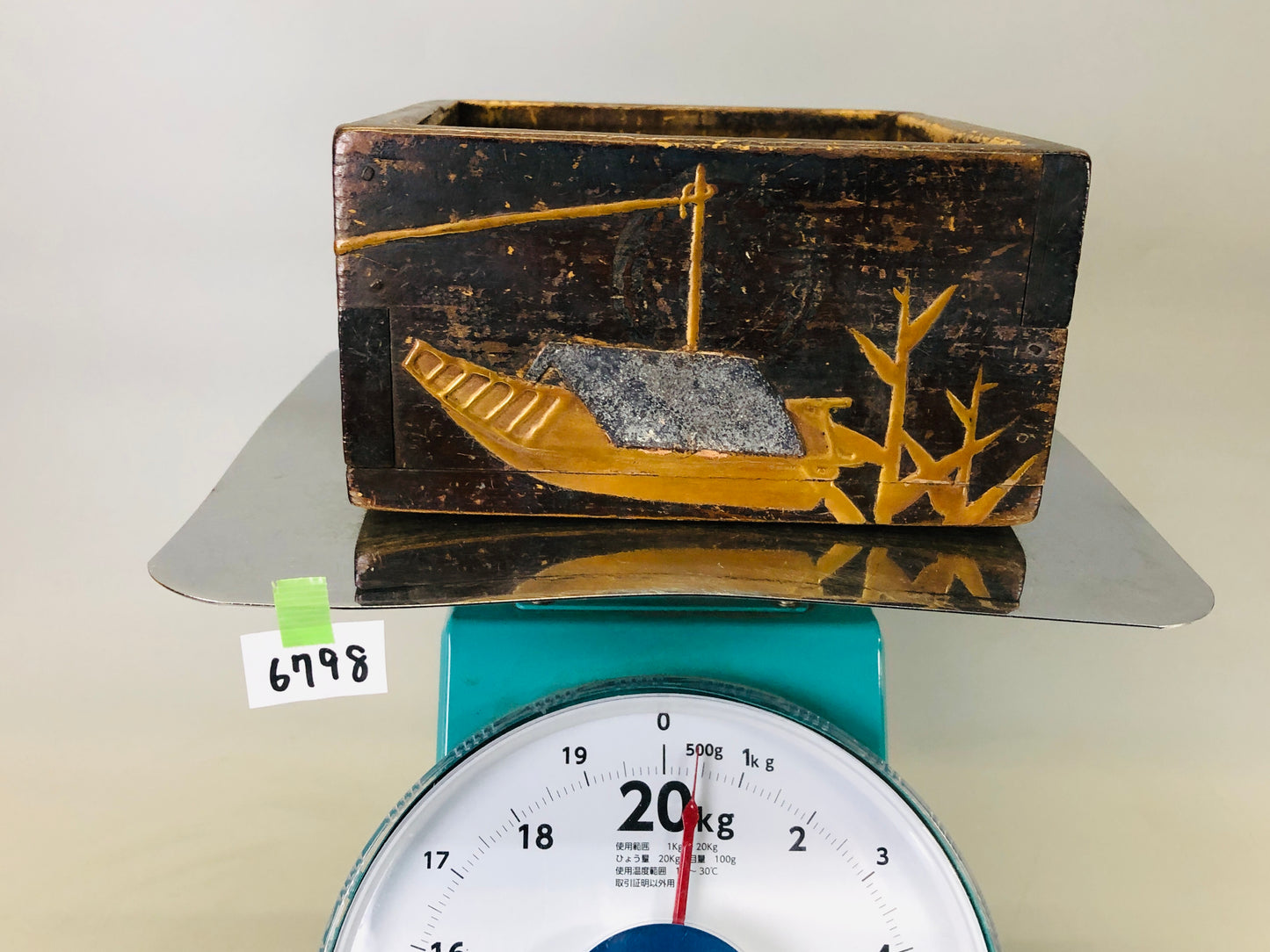 Y6798[VIDEO] BOX Korin Makie Masu measuring container Japan antique kitchen tableware