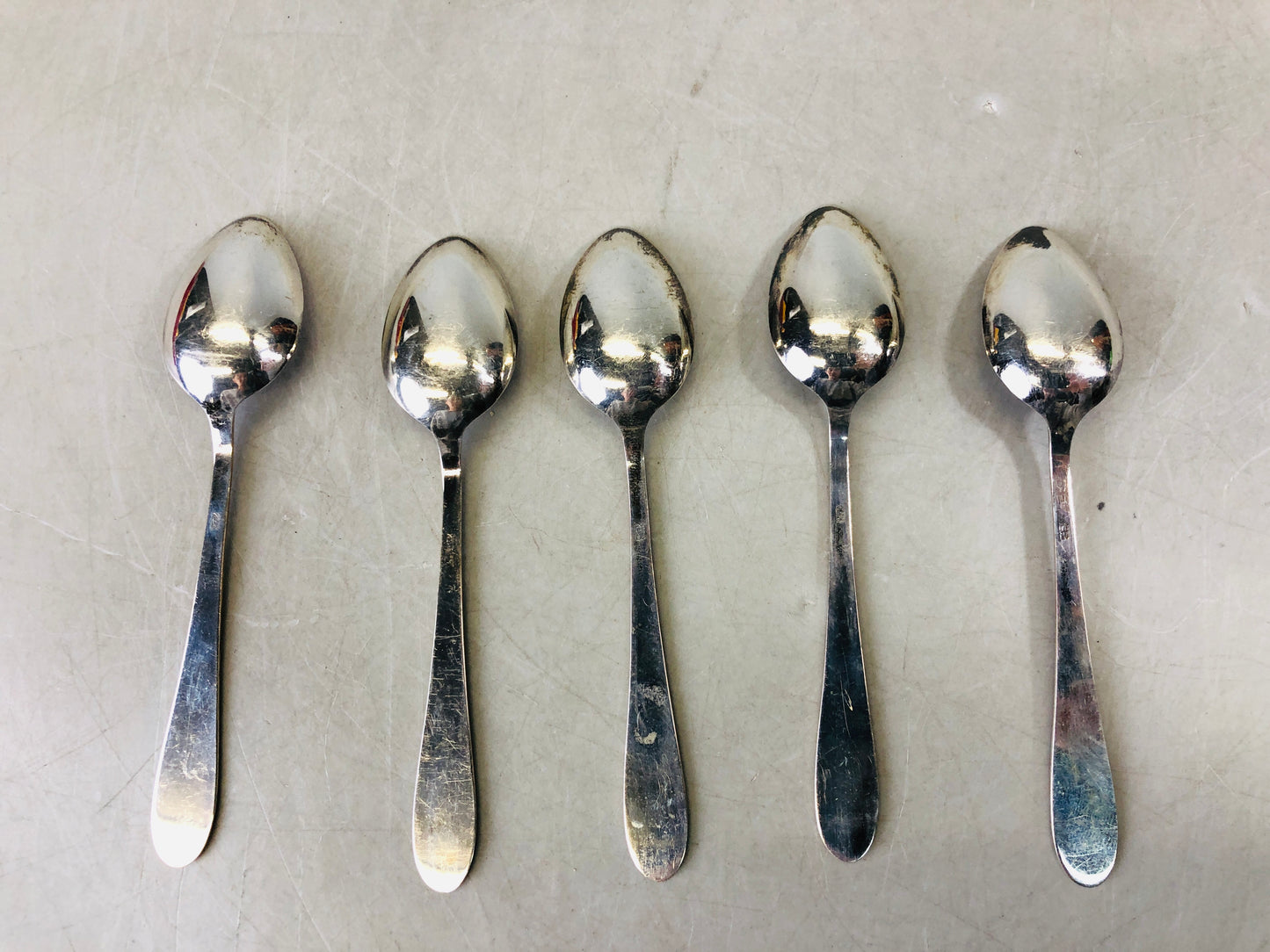 Y6807 [VIDEO] CUTLERY Silver Spoon set of 5 signed box Japan antique vintage ktichen