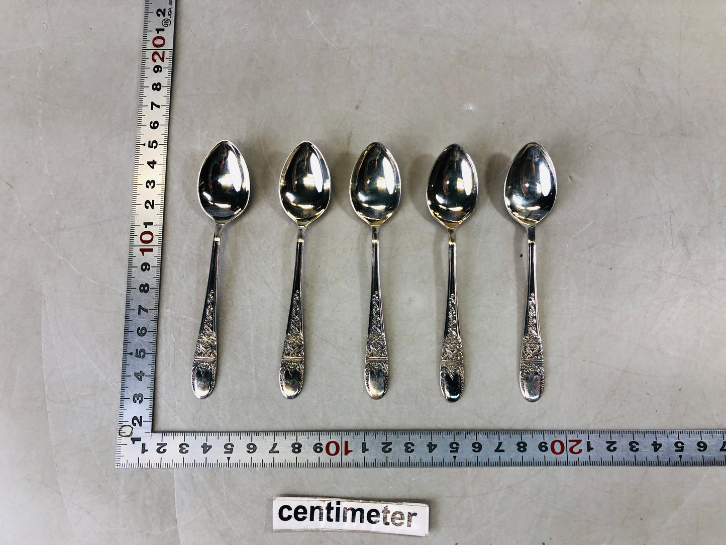 Y6807 [VIDEO] CUTLERY Silver Spoon set of 5 signed box Japan antique vintage ktichen