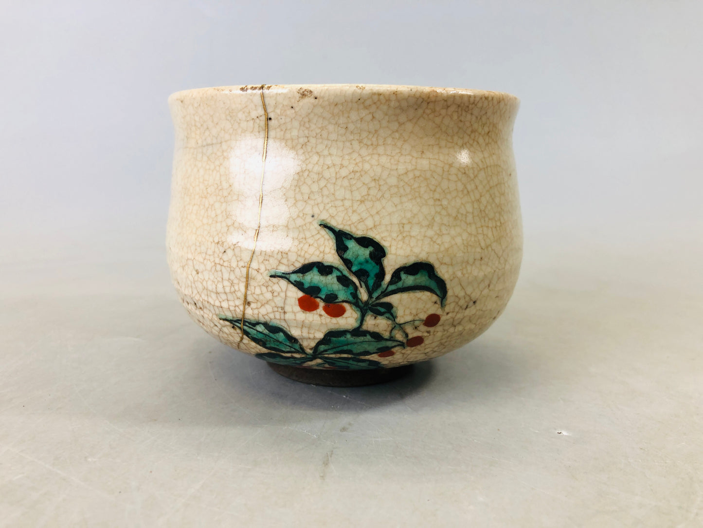 Y6810 [VIDEO] CHAWAN Inuyama-ware bowl kintsugi box Japan antique tea ceremony pottery