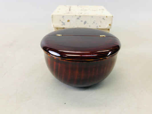 Y6833 [VIDEO] NATUME Pine Caddy containter split lid box Japan Tea Ceremony antique case