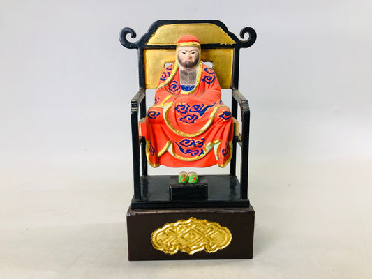 Y6862 [VIDEO] STATUE Buddha figure painted Daruma Japan antique interior decor figurine