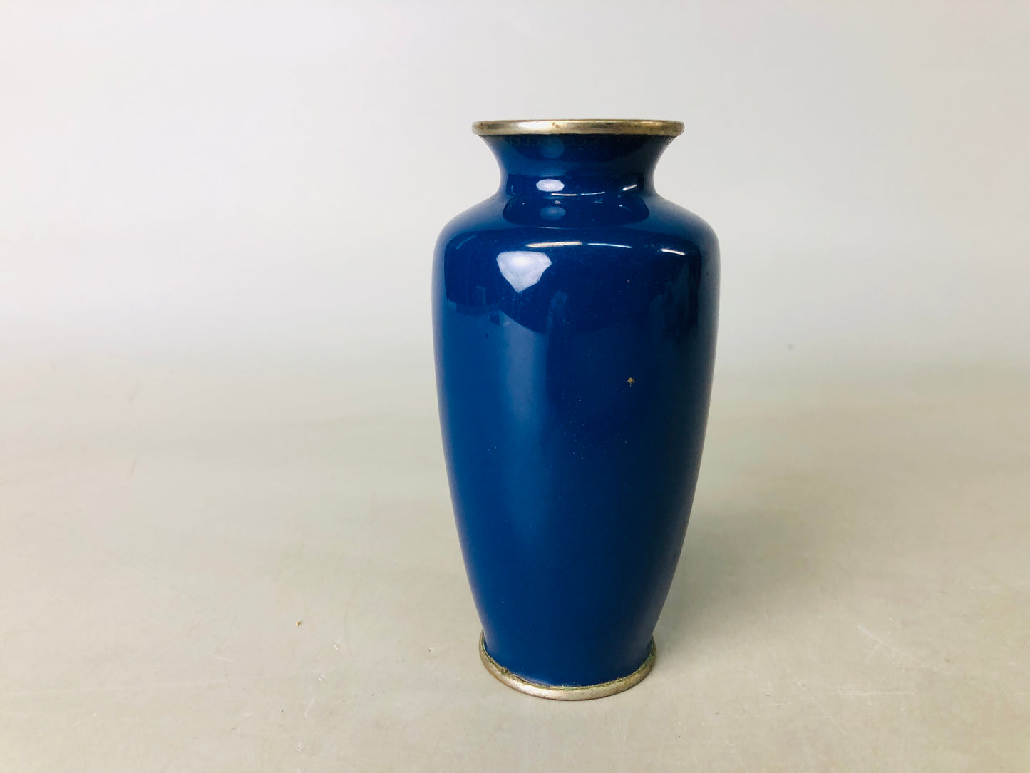 Y6872 [VIDEO] FLOWER VASE Cloisonne bird blue small Japan ikebana floral arrangement