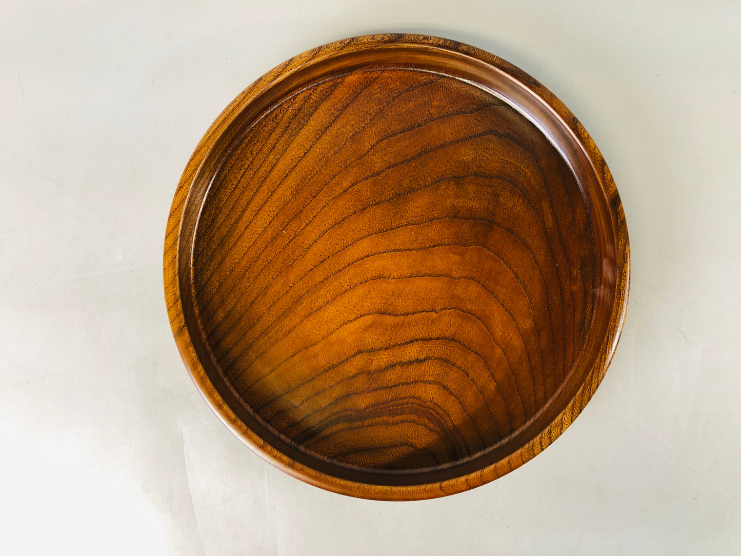Y6882 [VIDEO] TRAY wooden zelkova tree Japan antique obon ozen tableware kitchen