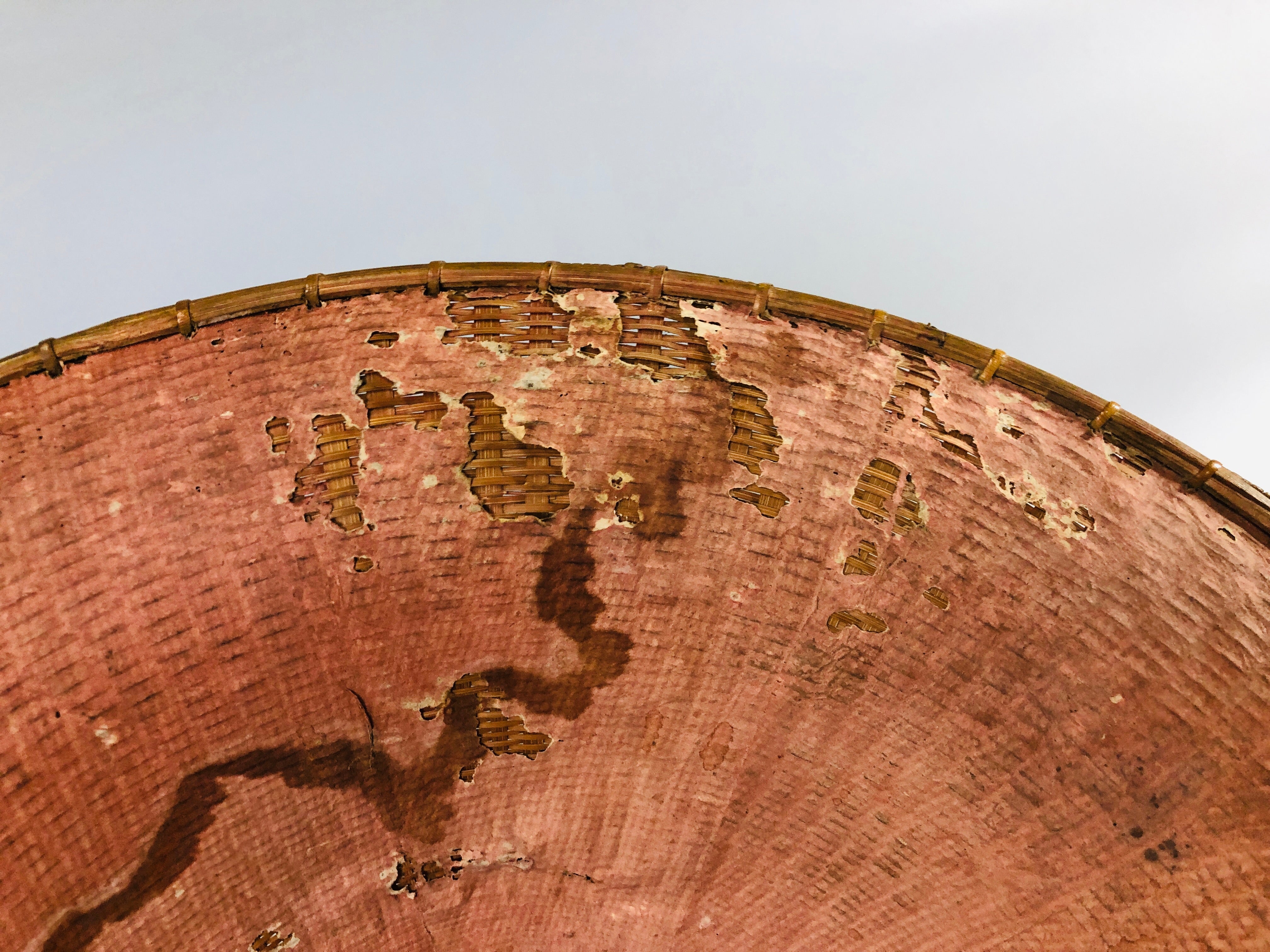 Y6895 [VIDEO] JINGASA Bamboo weaving Japan antique samurai