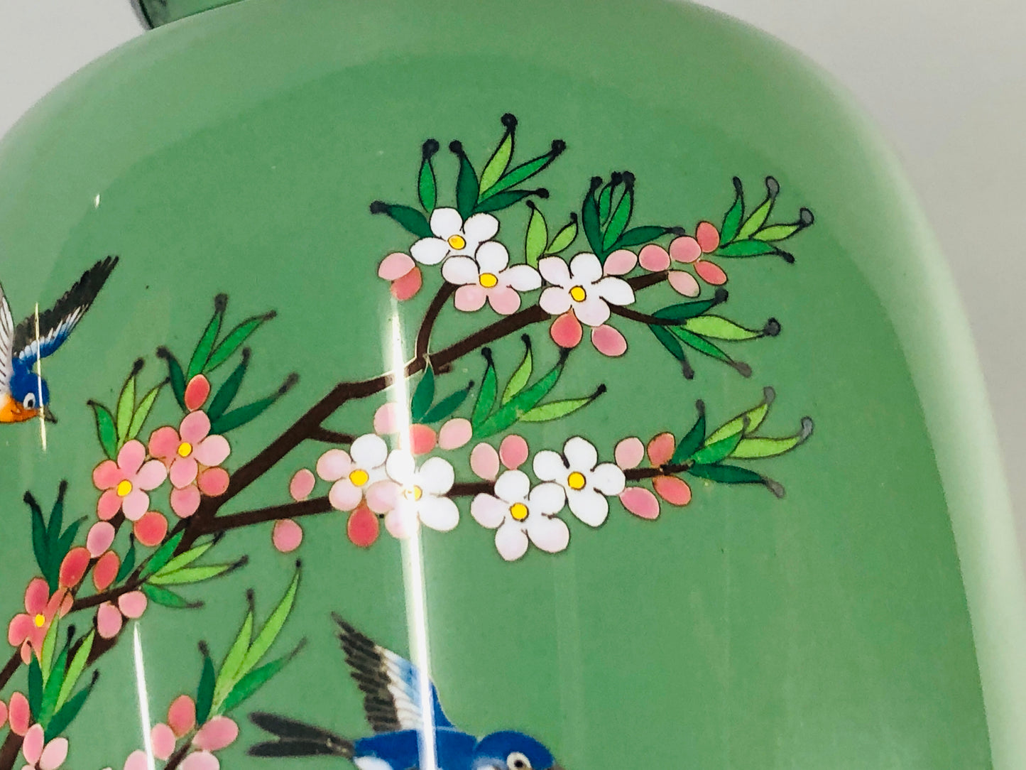 Y6932 [VIDEO] FLOWER VASE Cloisonne large signed box Japan ikebana floral arrangement