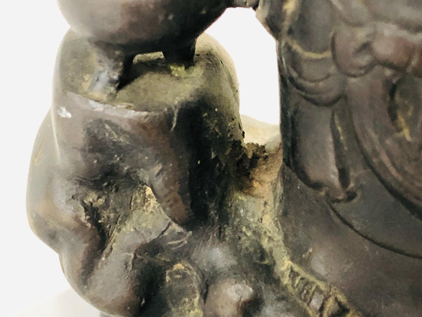 Y6940 [VIDEO] STATUE old copper Kannon figurine figure Buddhist art Japan antique decor