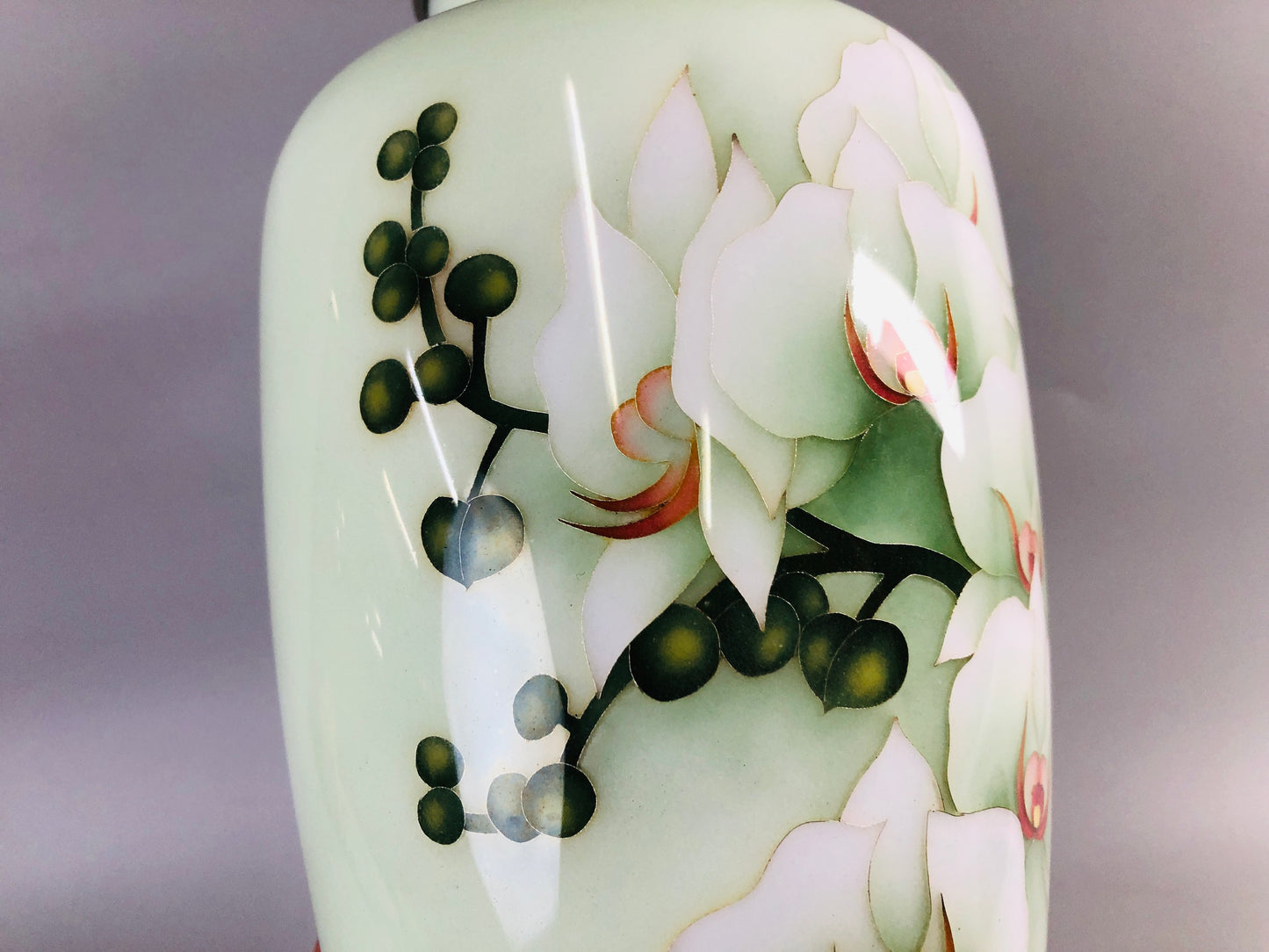 Y6947 「VIDEO] FLOWER VASE Cloisonne signed box Japan ikebana floral arrangement interior