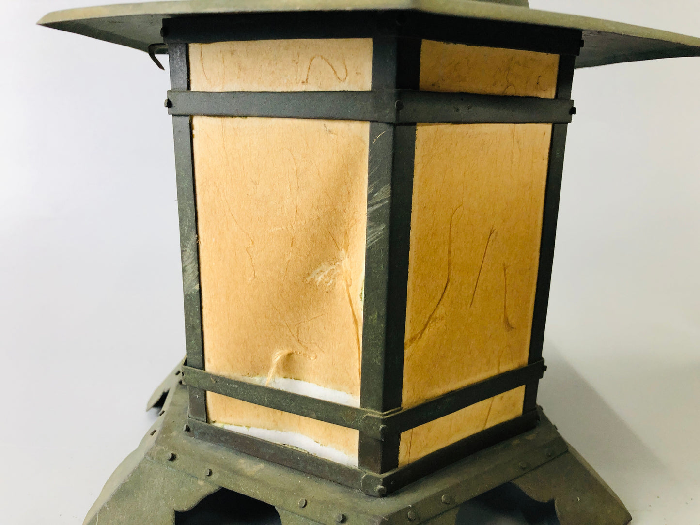 Y6976 [VIDEO] TOUROU Copper Hanging Lantern pair Japan antique interior decor Buddhism