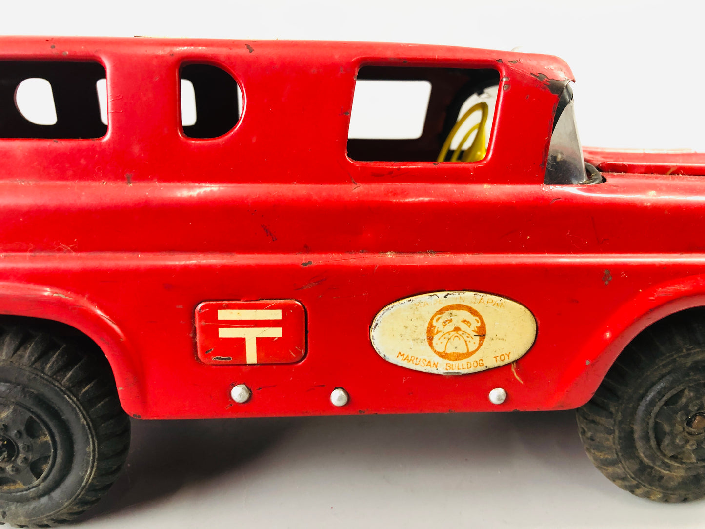 Y7012 [VIDEO] TIN TOY Postal car mail van truck working vehicle Japanese antique vintage