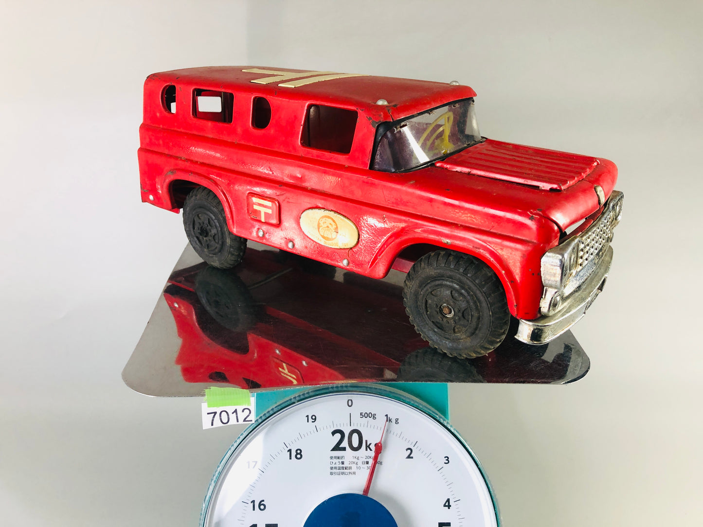 Y7012 [VIDEO] TIN TOY Postal car mail van truck working vehicle Japanese antique vintage