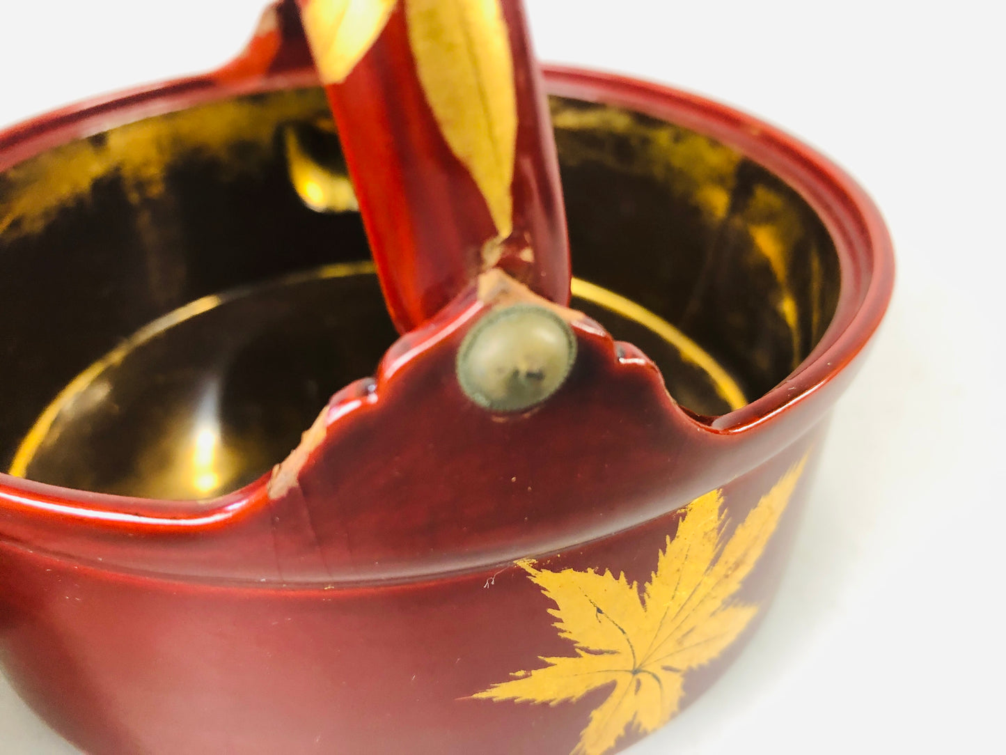 Y7016 [VIDEO] CHOUSHI Autumn leaves Makie Sake pot pair signed box Japan antique kitdhen