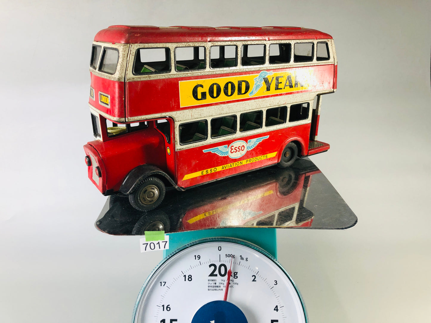 Y7017 [VIDEO] TIN TOY Bus Goodyear  transit public transportation Japan antique vintage