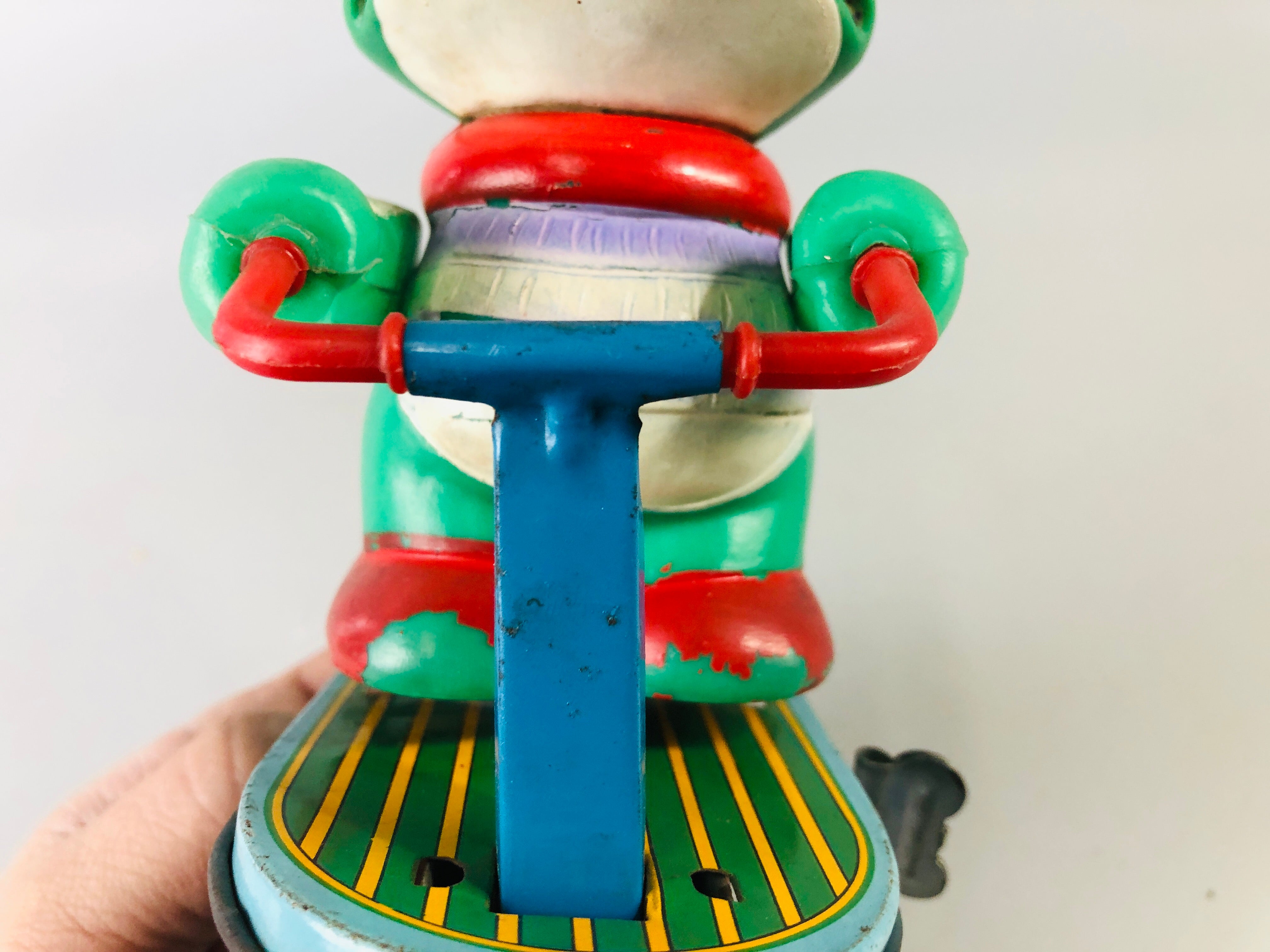 Y7022 [VIDEO] TIN TOY Keroyon kickboard frog scooter Japan