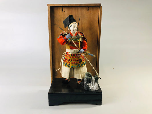 Y7026 [VIDEO] NINGYO Samurai figure box armor bushi Japanese doll Japan antique statue