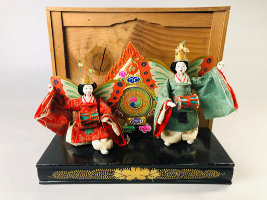 Y7031 [VIDEO] NINGYO Japanese doll kimono dance butterfly box Japan antique figurine