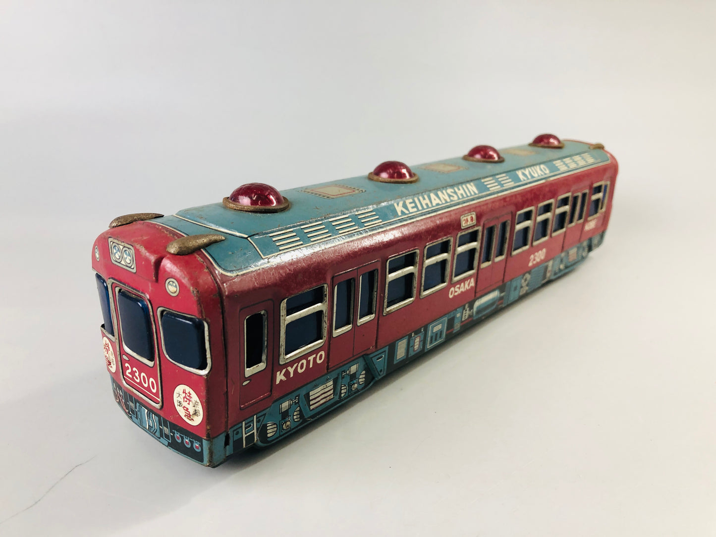 Y7032 [VIDEO] TIN TOY train Keihanshin 2300 transportation Japanese antique vintage