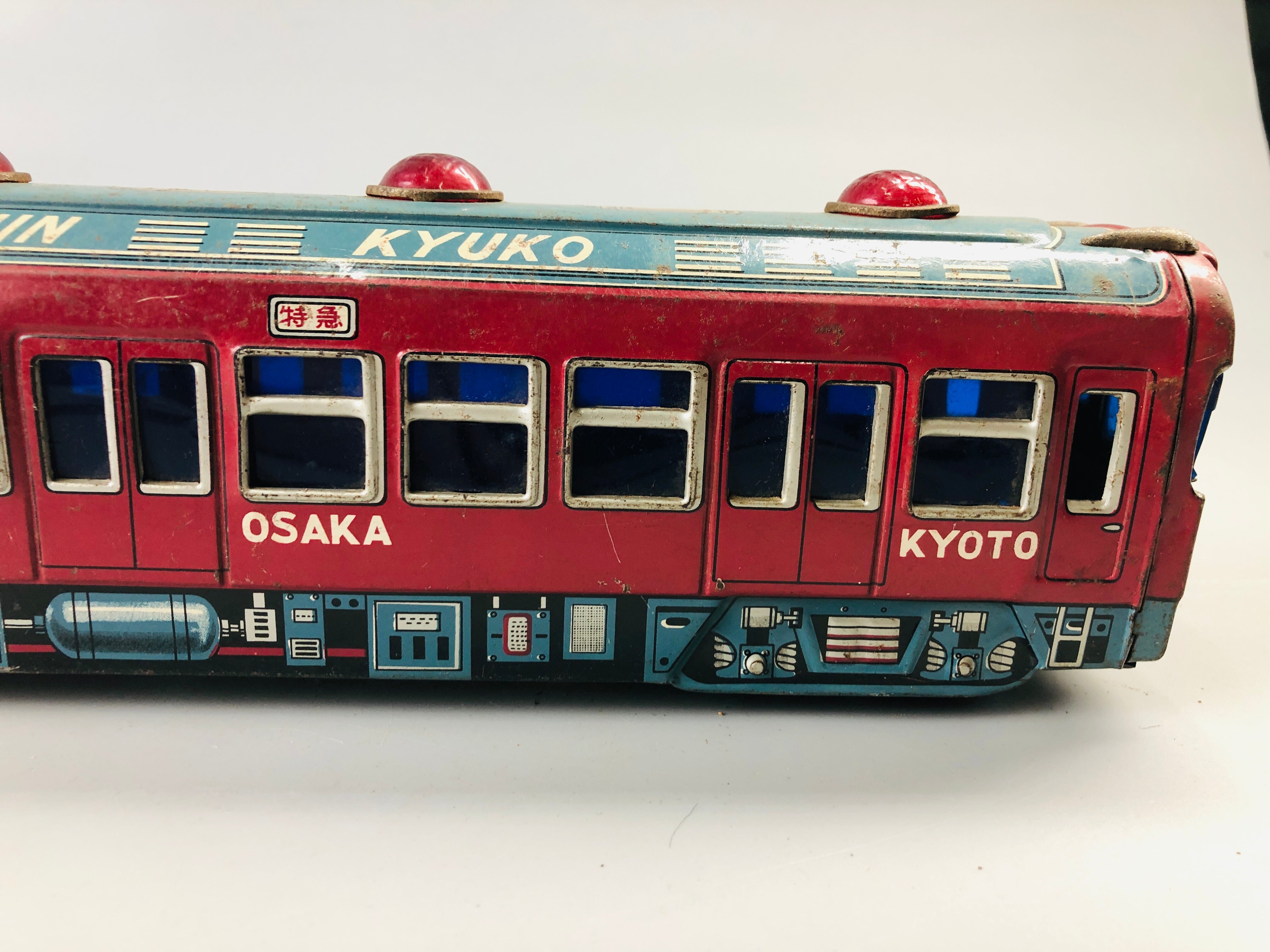 Y7032 [VIDEO] TIN TOY train Keihanshin 2300 transportation Japanese antique  vintage