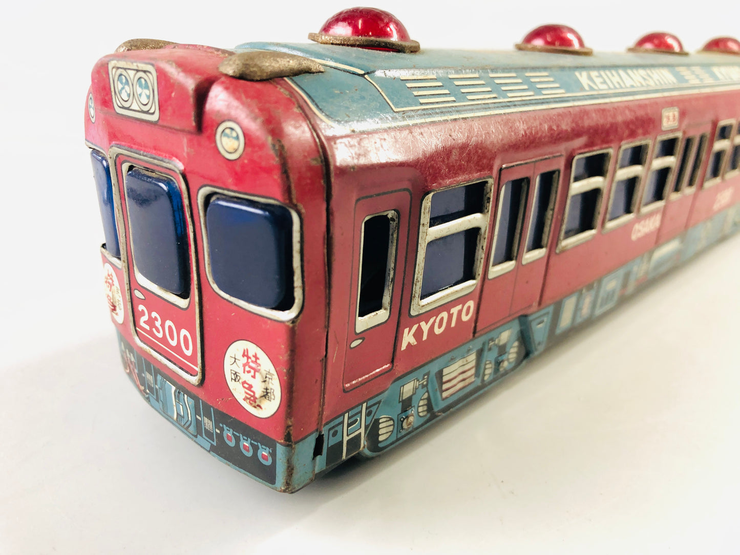 Y7032 [VIDEO] TIN TOY train Keihanshin 2300 transportation Japanese antique vintage