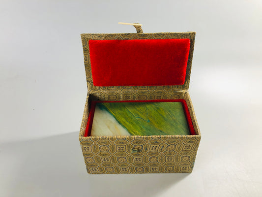 Y7102 STAMP MATERIAL Chinese Guandong green stone box China antique vintage