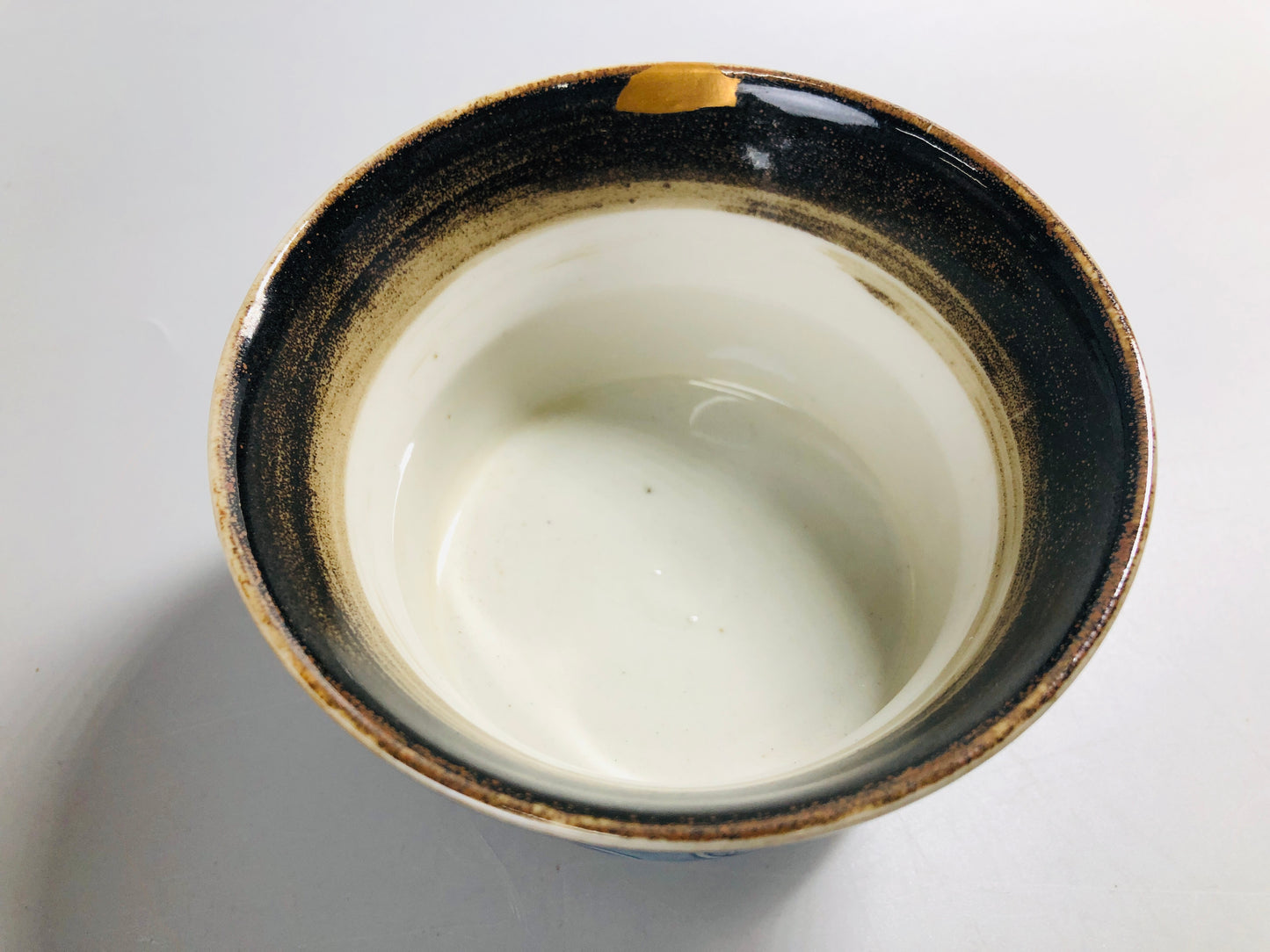 Y7105 CHAWAN Kutani-ware kintsugi bowl signed box Japan antique tea ceremony