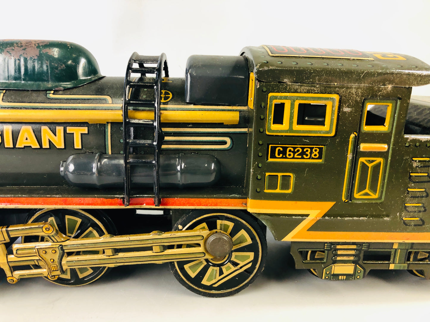 Y7110 TIN TOY Train transportation C6238 Japanese antique vintage interior