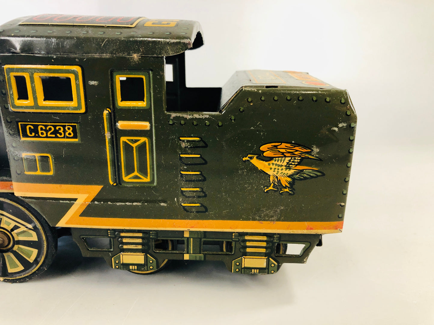 Y7110 TIN TOY Train transportation C6238 Japanese antique vintage interior